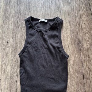 Zara Black Ribbed Tank Top